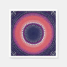 Coral, Eggplant, Magenta, Blue Kaleidoscope Dots