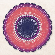 Coral, Eggplant, Magenta, Blue Kaleidoscope Dots