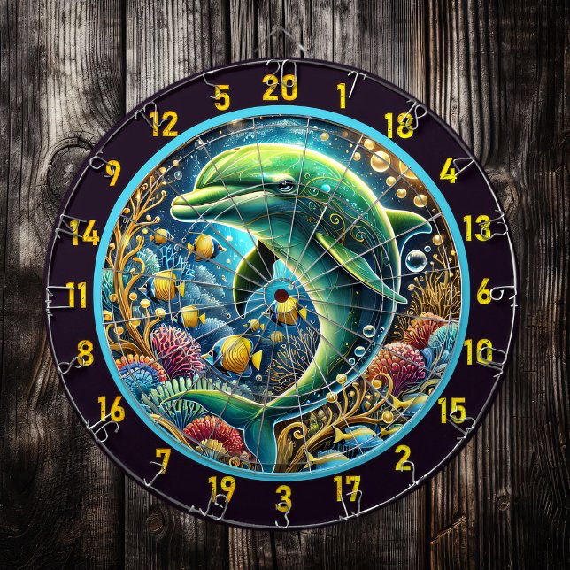 Coral Elegance Dolphin Dartboard Display (Creator Uploaded)