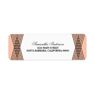 Coral Elegant Deco Address Labels