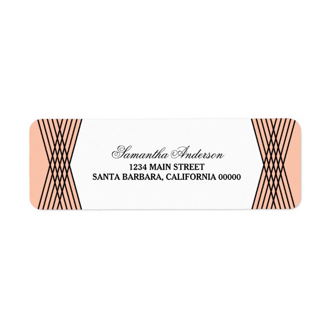 Coral Elegant Deco Address Labels (Front)