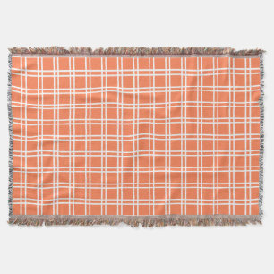 Coral Elegant Lattice at Emporiomoffa Throw Blanket