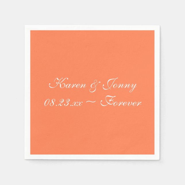 Coral Fashionable Colour Design Napkins (Front)