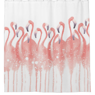 Coral Flamingo shower curtain