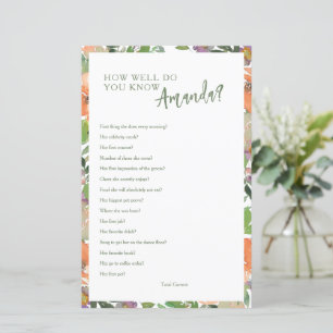 Coral Floral Bridal Shower You Know Bride Game