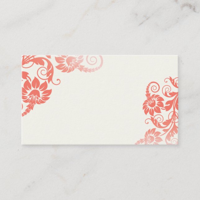 Coral Floral Escort Cards (Front)