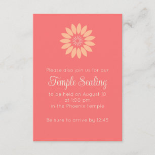 Coral Floral Temple Sealing Invitation