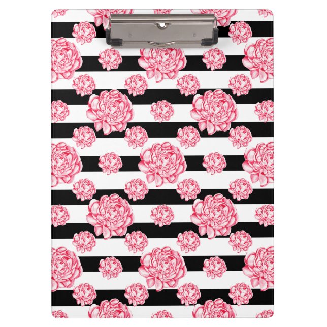 Coral Floral Tie Clipboard (Front)