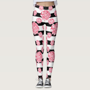 Coral Floral Tie Leggings