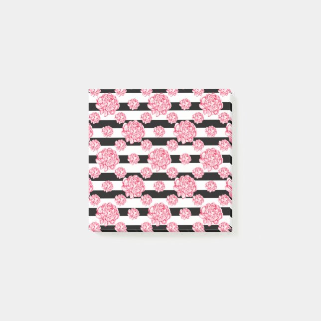 Coral Floral Tie Post-it Notes (Front)