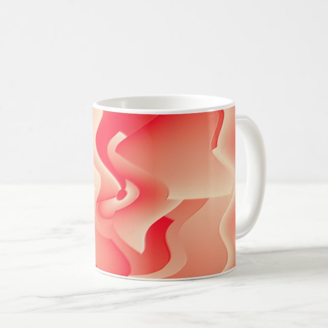 coral flower coffee mug (Front Right)