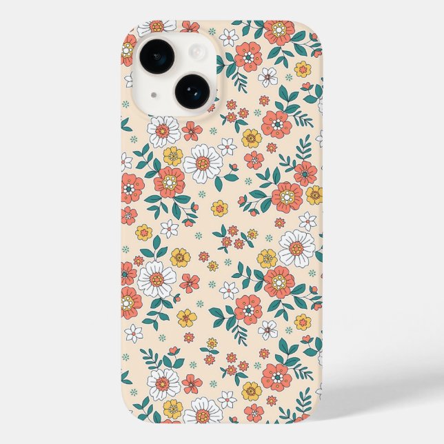 Coral Flower Garden Pattern Case-Mate iPhone Case (Back)