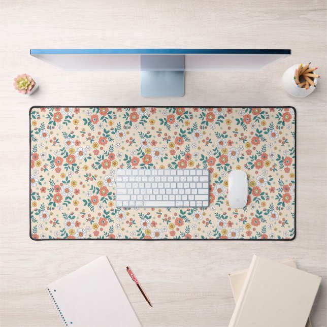 Coral Flower Garden Pattern Desk Mat (Office 1)