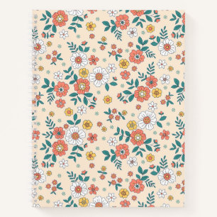 Coral Flower Garden Pattern Notebook