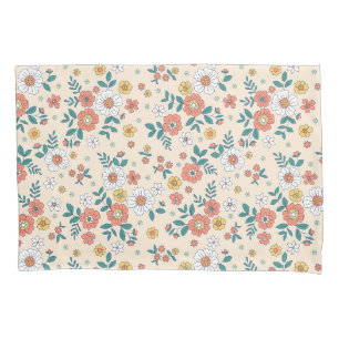 Coral Flower Garden Pattern Pillowcase