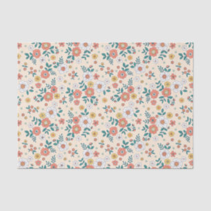Coral Flower Garden Pattern Tissue Paper