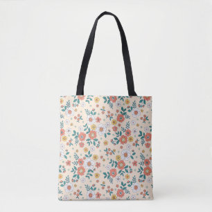Coral Flower Garden Pattern Tote Bag