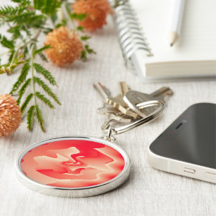 coral flower key ring