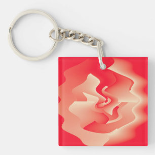 coral flower key ring