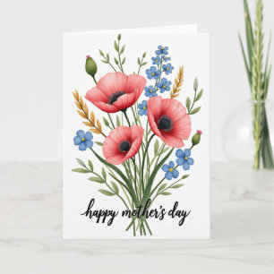 Coral Flower Watercolor Art Card