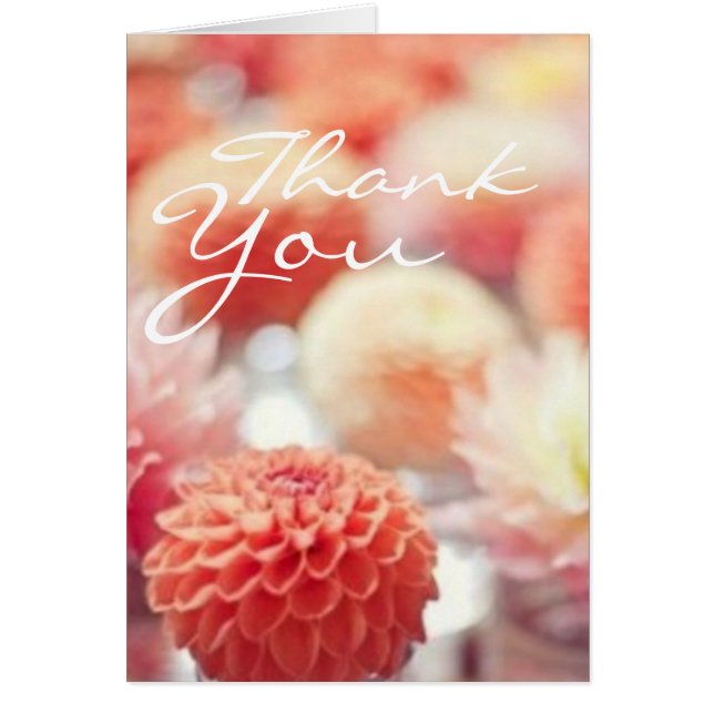 Coral flowered thank you notes (Front)