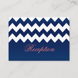 Coral Flowers and Navy Blue Enclosure Card