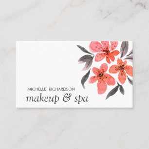 Coral Flowers   Professional feminine Appointment Card