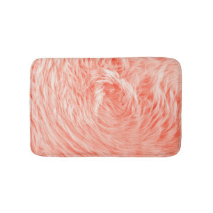 Coral Fluffy Fur: 2019 Trend. Bath Mat