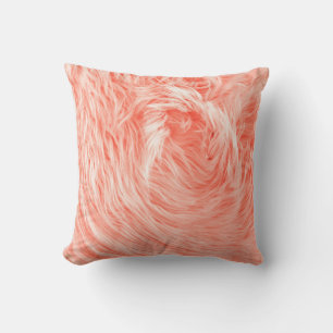Coral Fluffy Fur: 2019 Trend. Cushion