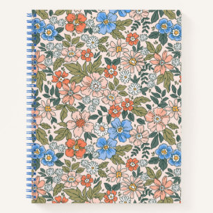 Coral Garden Flower Pattern Notebook