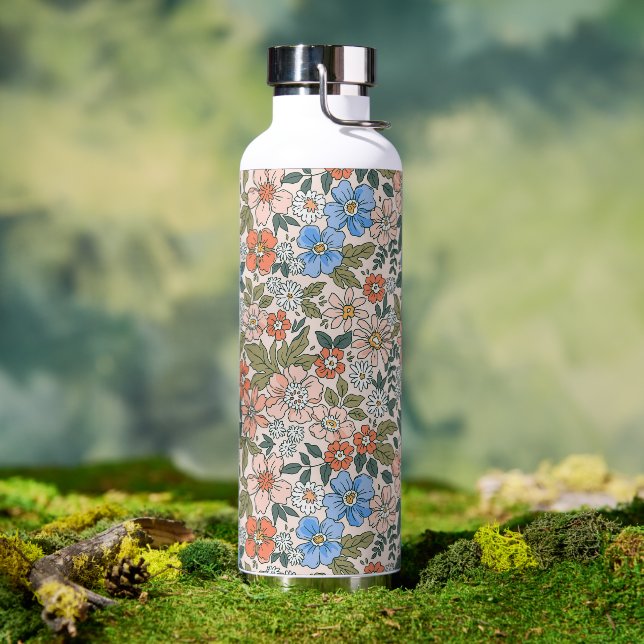 Coral Garden Flower Pattern Water Bottle (Outdoor)