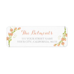 Coral Garden Roses - return address labels