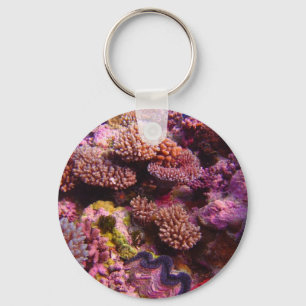 Coral Garden Round Keychain