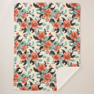 Coral Garden Sherpa Blanket