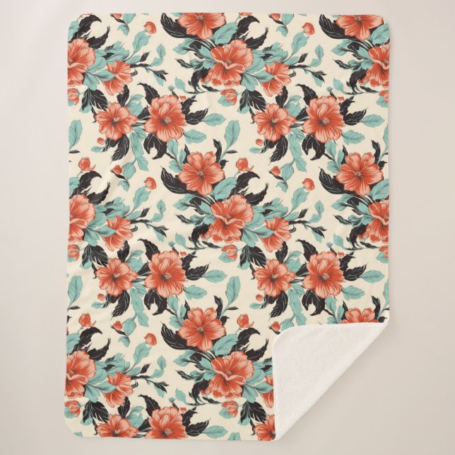 Coral Garden Sherpa Blanket (Front)