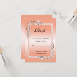 Coral Gem & Glitter 35th Wedding Anniversary RSVP