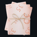 Coral Gem & Glitter 35th Wedding Anniversary  Wrapping Paper Sheet<br><div class="desc">Glamourous and elegant posh Coral 35th Wedding Anniversary party wrapping paper with stylish coral gem stone jewels corner decorations and matching coloured glitter border frame printed on a pretty coral coloured background. A romantic design for your celebration. All text, font and font colour is fully customisable to meet your requirements....</div>