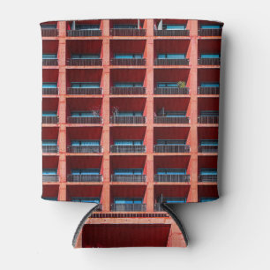 Coral geometric, architectural Mexican background. Can Cooler