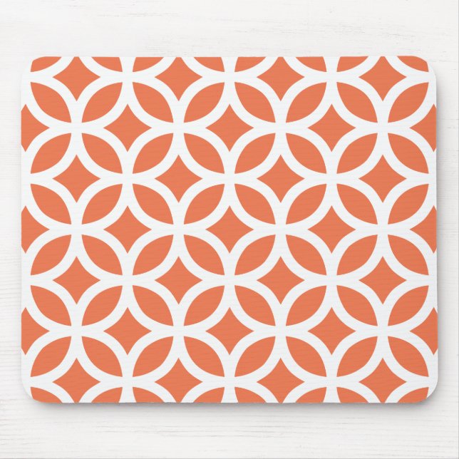 Coral Geometric Mouse Pad (Front)