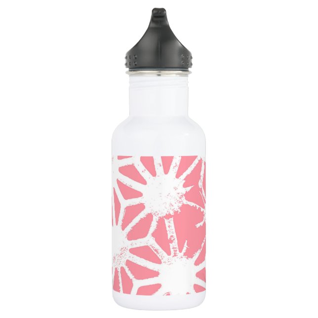 Coral geometric pattern 532 ml water bottle (Right)
