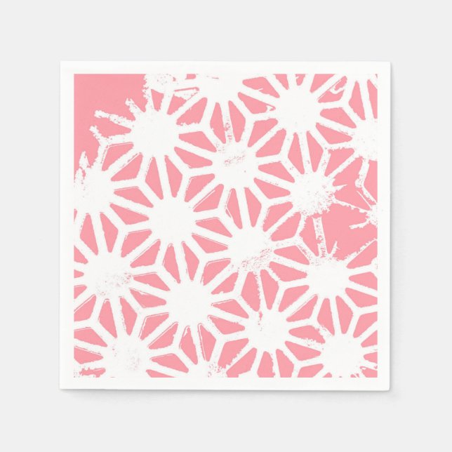Coral geometric pattern napkin (Front)