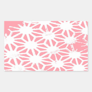 Coral geometric pattern rectangular sticker