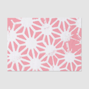 Coral geometric pattern tissue paper