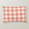 Coral Gingham Pattern Accent Pillow