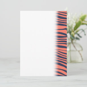 Coral Glamourous Tiger Stripes Animal Print Save The Date