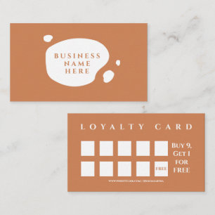 Coral Gold Cute Minimalist Salon Coffee Shop Loyalty Card