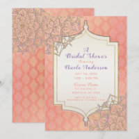 Coral Gold Lavender Moroccan Arabian Bridal Shower