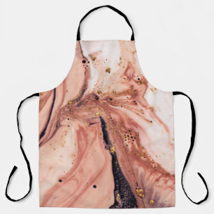 Coral Gold Marbling: Natural Pattern Apron