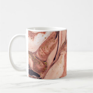 Coral Gold Marbling: Natural Pattern Coffee Mug