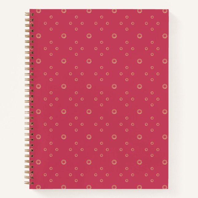 Coral | Golden Zinnia Sun Notebook (Front)